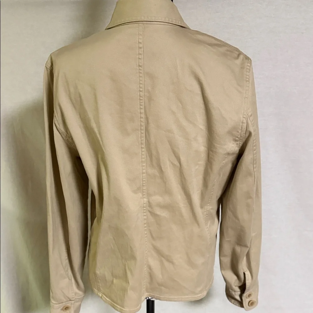 Jones New York Sport Stretch Stylish Khaki Utility Jacket for Women Cotton Large